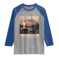 Yellowstone National Park Wyoming Montana Idaho Raglan Shirt Vintage Bison Geyser