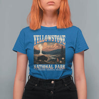 Yellowstone National Park Wyoming Montana Idaho T Shirt For Women Vintage Bison Geyser