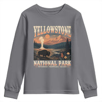 Yellowstone National Park Wyoming Montana Idaho Youth Sweatshirt Vintage Bison Geyser