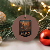 Zion National Park Ceramic Ornament Vintage The Narrows Utah Bighorn Sheep