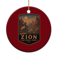 Zion National Park Ceramic Ornament Vintage The Narrows Utah Bighorn Sheep