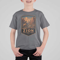 Zion National Park T Shirt For Kid Vintage The Narrows Utah Bighorn Sheep