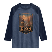 Zion National Park Raglan Shirt Vintage The Narrows Utah Bighorn Sheep