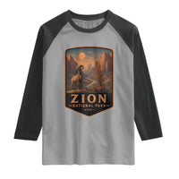 Zion National Park Raglan Shirt Vintage The Narrows Utah Bighorn Sheep