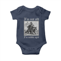 I Am Not Old I Am Middle Aged Baby Onesie Medieval Knight Riding Raccoon Funny Ren Faire