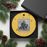 I Am Not Old I Am Middle Aged Ceramic Ornament Medieval Knight Riding Raccoon Funny Ren Faire