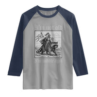 I Am Not Old I Am Middle Aged Raglan Shirt Medieval Knight Riding Raccoon Funny Ren Faire