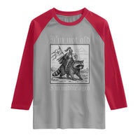 I Am Not Old I Am Middle Aged Raglan Shirt Medieval Knight Riding Raccoon Funny Ren Faire