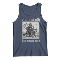 I Am Not Old I Am Middle Aged Tank Top Medieval Knight Riding Raccoon Funny Ren Faire