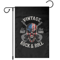 Vintage Rock and Roll Skull Guitar Rocker Garden Flag Live Fast Rock Hard American Flag