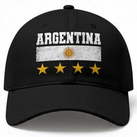 Argentina Champions 2026 4th Star Baseball Cap Vintage Sol De May and Stripes