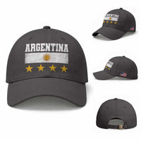 Argentina Champions 2026 4th Star Baseball Cap Vintage Sol De May and Stripes