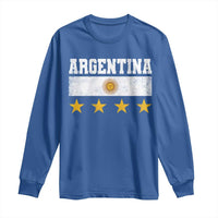 Argentina Champions 2026 4th Star Long Sleeve Shirt Vintage Sol De May and Stripes