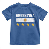 Argentina Champions 2026 4th Star Toddler T Shirt Vintage Sol De May and Stripes