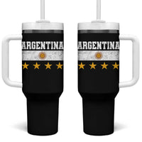 Argentina Champions 2026 4th Star Tumbler With Handle Vintage Sol De May and Stripes