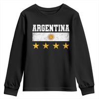 Argentina Champions 2026 4th Star Youth Sweatshirt Vintage Sol De May and Stripes