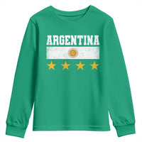 Argentina Champions 2026 4th Star Youth Sweatshirt Vintage Sol De May and Stripes