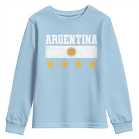 Argentina Champions 2026 4th Star Youth Sweatshirt Vintage Sol De May and Stripes