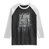 Funny Government 2nd Amendment Raglan Shirt If I Had 12 Guns And The Government Takes 6 Vintage American Flag