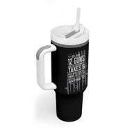 Funny Government 2nd Amendment Tumbler With Handle If I Had 12 Guns And The Government Takes 6 Vintage American Flag