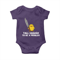Tall Enough To Be A Problem Funny Duck with Giant Knife Baby Onesie