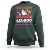 Funny Halloween Lesbian Sweatshirt Lesboo Ghost Bat LGBT Graveyard - Wonder Print Shop