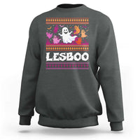 Funny Halloween Lesbian Sweatshirt Lesboo Ghost Bat LGBT Graveyard - Wonder Print Shop