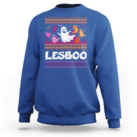 Funny Halloween Lesbian Sweatshirt Lesboo Ghost Bat LGBT Graveyard - Wonder Print Shop