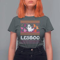 Funny Halloween Lesbian T Shirt For Women Lesboo Ghost Bat LGBT Graveyard - Wonder Print Shop