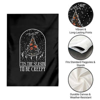 Halloween Christmas Garden Flag Tis The Season To Be Creepy Xmas Tree Skeleton Snowy - Wonder Print Shop