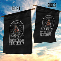 Halloween Christmas Garden Flag Tis The Season To Be Creepy Xmas Tree Skeleton Snowy - Wonder Print Shop