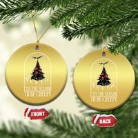 Halloween Xmas Christmas Ornament Tis The Season To Be Creepy Tree Skeleton Snowy - Wonder Print Shop