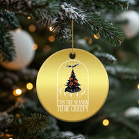 Halloween Xmas Christmas Ornament Tis The Season To Be Creepy Tree Skeleton Snowy - Wonder Print Shop