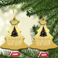 Halloween Xmas Christmas Ornament Tis The Season To Be Creepy Tree Skeleton Snowy - Wonder Print Shop