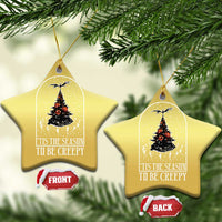 Halloween Xmas Christmas Ornament Tis The Season To Be Creepy Tree Skeleton Snowy - Wonder Print Shop