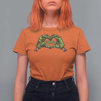 Funny Harris Halloween T Shirt For Women Harris Heart Green Zombie Hand Election 2024 Costume - Wonder Print Shop
