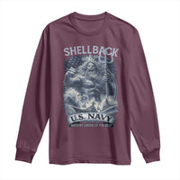 Navy Veteran Long Sleeve Shirt King Neptune Shellback Ancient Order Of The Deep - Wonder Print Shop