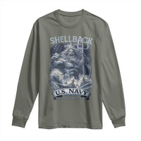 Navy Veteran Long Sleeve Shirt King Neptune Shellback Ancient Order Of The Deep - Wonder Print Shop