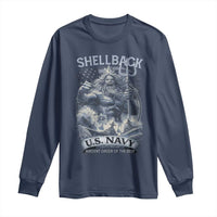 Navy Veteran Long Sleeve Shirt King Neptune Shellback Ancient Order Of The Deep - Wonder Print Shop