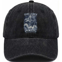Navy Veteran Washed Cotton Baseball Cap King Neptune Shellback Ancient Order Of The Deep