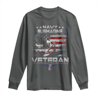 Navy Submarine Veteran Long Sleeve Shirt Military Patriotic Vintage American Flag