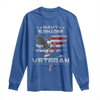 Navy Submarine Veteran Long Sleeve Shirt Military Patriotic Vintage American Flag