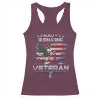 Navy Submarine Veteran Racerback Tank Top Military Patriotic Vintage American Flag
