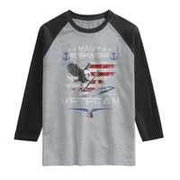 Navy Submarine Veteran Raglan Shirt Military Patriotic Vintage American Flag