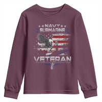 Navy Submarine Veteran Youth Sweatshirt Military Patriotic Vintage American Flag