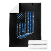 Patriotic Submarine Veteran Throw Blanket Submariner Vintage Camo American Flag - Wonder Print Shop