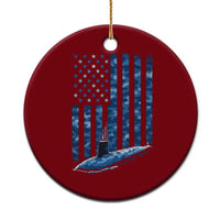 Patriotic Submarine Veteran Ceramic Ornament Submariner Vintage Camo American Flag - Wonder Print Shop