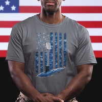Patriotic Submarine Veteran T Shirt Submariner Vintage Camo American Flag - Wonder Print Shop