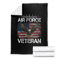 Air Force Veteran Throw Blanket Bald Eagle Vintage American Flag - Wonder Print Shop