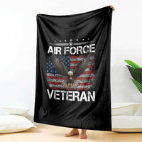 Air Force Veteran Throw Blanket Bald Eagle Vintage American Flag - Wonder Print Shop